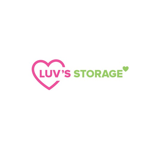 Luv’s Storage - modern logo with bright color Design by mami.studio