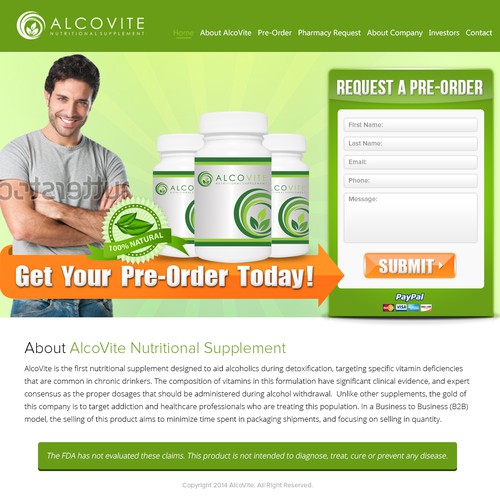 Design Create a Stunning Homepage for Vitamin Supplement - Guaranteed Award! por Atul-Arts