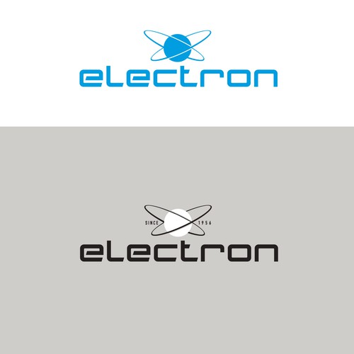 Newlogo designwith the electron drawn as a solid logo Design by Xisco™