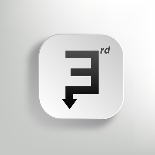 Create a black on white icon/button to represent "3rd button down" Design by 1lya2 ™