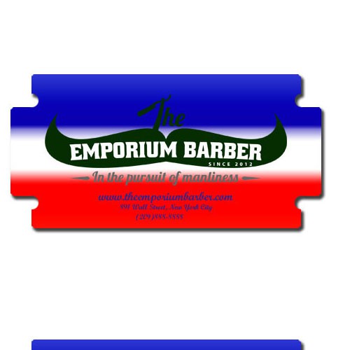 Unique business card for The Emporium Barber デザイン by Jelone0120