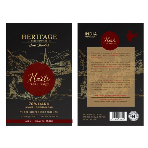 High-End Craft Chocolate Packaging that Creates a Sense of Heritage and Community Diseño de Shereef_CM