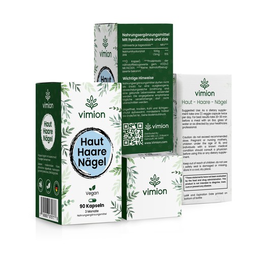 Packaging design for a German brand of high-quality food supplements Design by Designlifelk