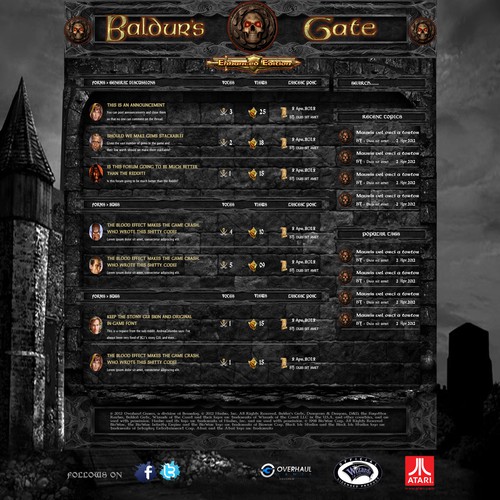 New Baldur's Gate forums need design help デザイン by It's My Design
