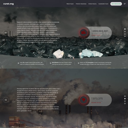 Earth in Focus: A Transformative  Web Experience Highlighting Waste, Pollution, and Sustainability Design by Pavlina_K