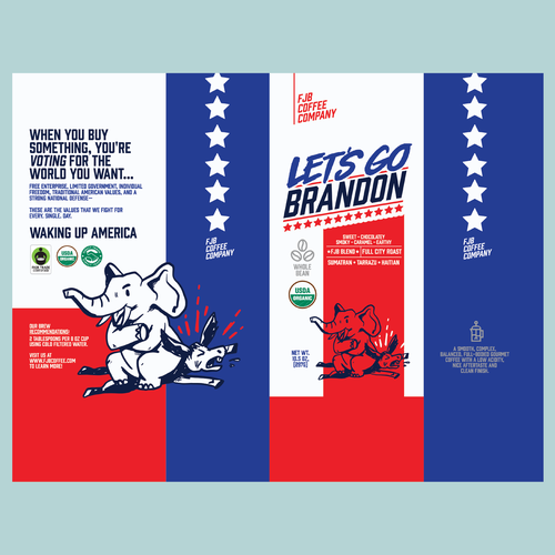 Design Coffee Bag design that appeals to "Let's Go Brandon" Coffee Drinkers por Shelby Criswell