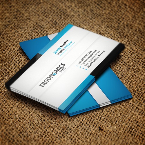 Create an eye-catching, professional business card for Ergonomics Plus ...