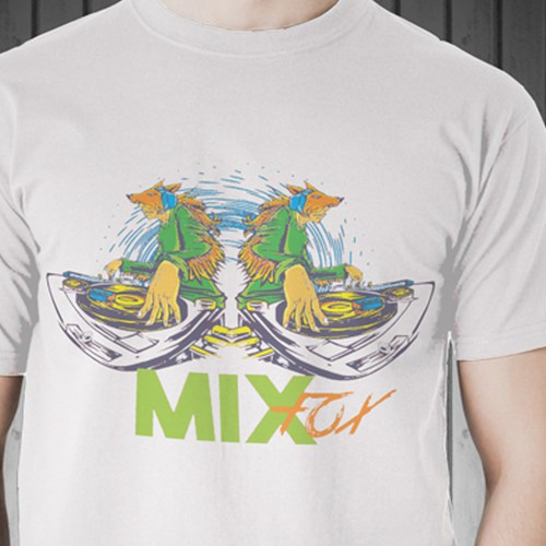 We are looking for a Hip-Hop themed humanoid fox scratching on djstyle turntables. Design by Nggoplem