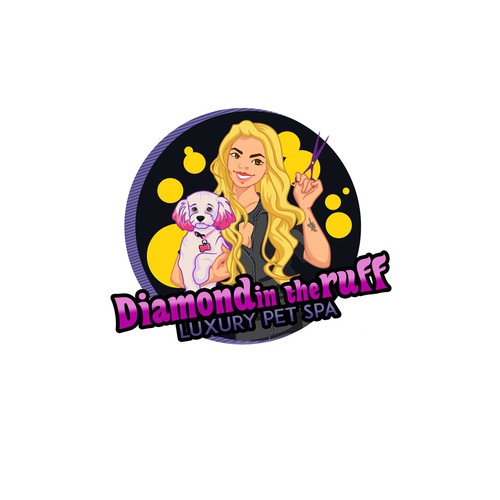 Dog grooming animated logo ad business card Design by Linduska