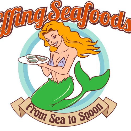 Seafood logo with the title 'Create the next logo for Effing Seafoods'