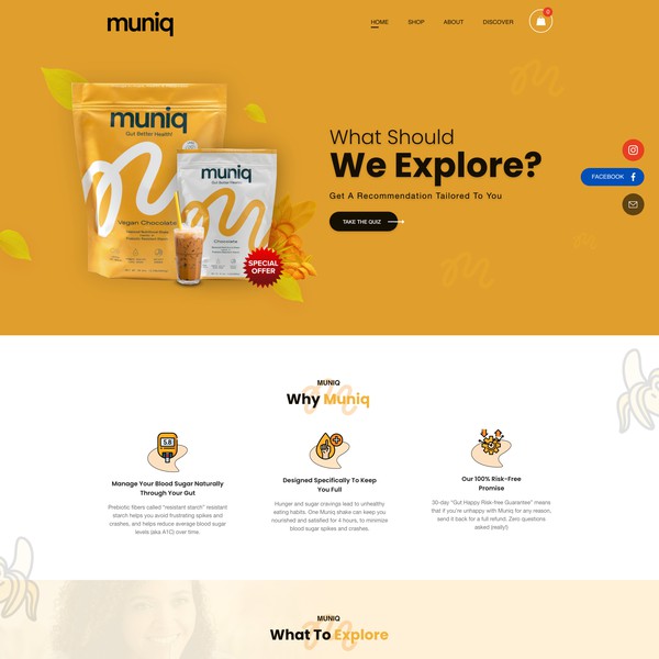  simple landing page directing to our quiz