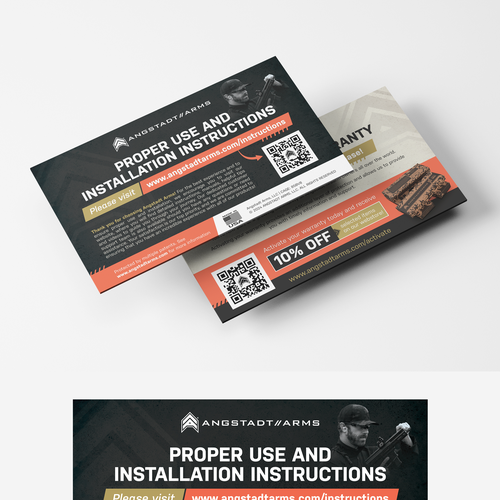 Warranty activation flyer for gun company (postcard) Design by vcreatived