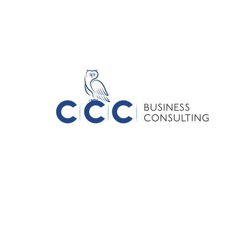 Business service logo with owl symbol Design by Passionately Curious