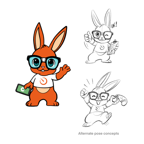 Cute geeky fun rabbit or monster for techies Design by STUDIO AG