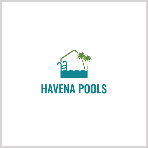 Pool company looking for a tropical  logo and business card Design by sesaldanresah