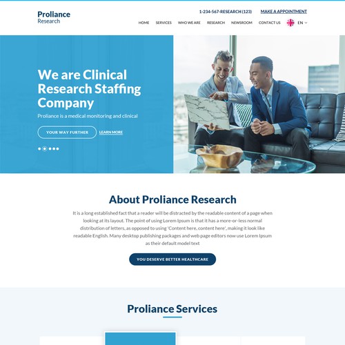 Designs Proliance Research site Design Contest  page design