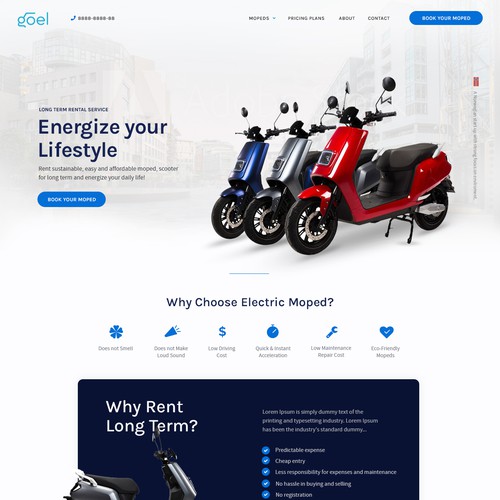 Design brand new website for a long-term electric scooter rental start-up in Norway Design by StyleWorks Studio