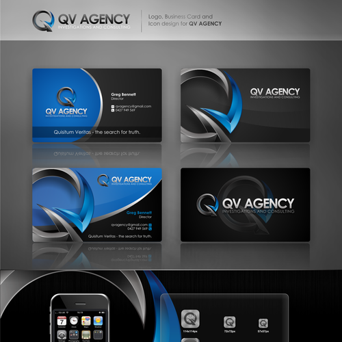 Create the next logo and business card for QV Agency  Design by eko.prasetyo*