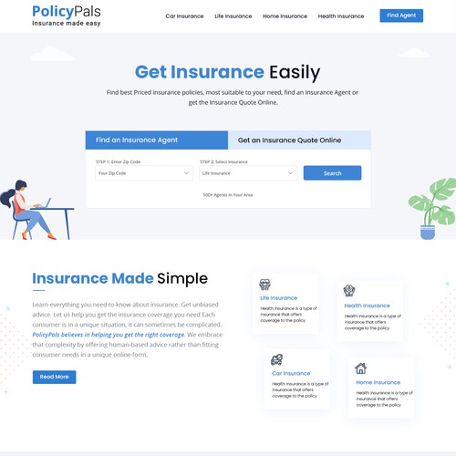 Designs | Engaging and professional insurance website re-design | Web ...