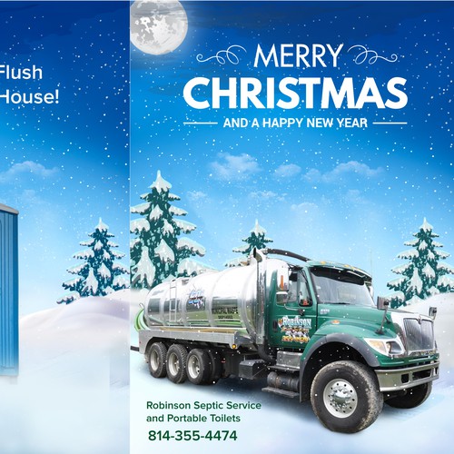 Fun Septic and Portable Toilet company holiday card design Design by Inspiremind