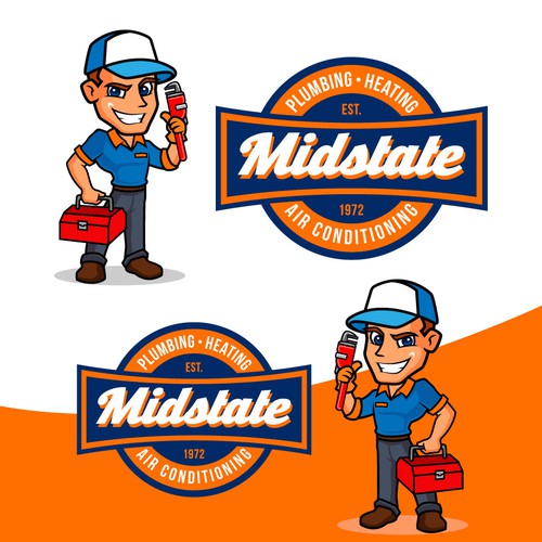 plumbing company logo and mascot Design by Maylyn