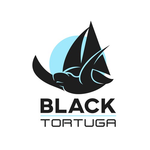 Design a Black Sea Turtle logo with a sail or sailboat somehow included in the image of a turtle Design by DKG1111