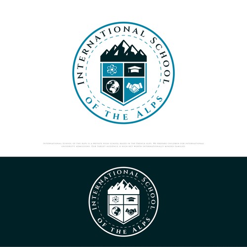 A powerful new logo for an international school in the French Alps Design by reiffal®