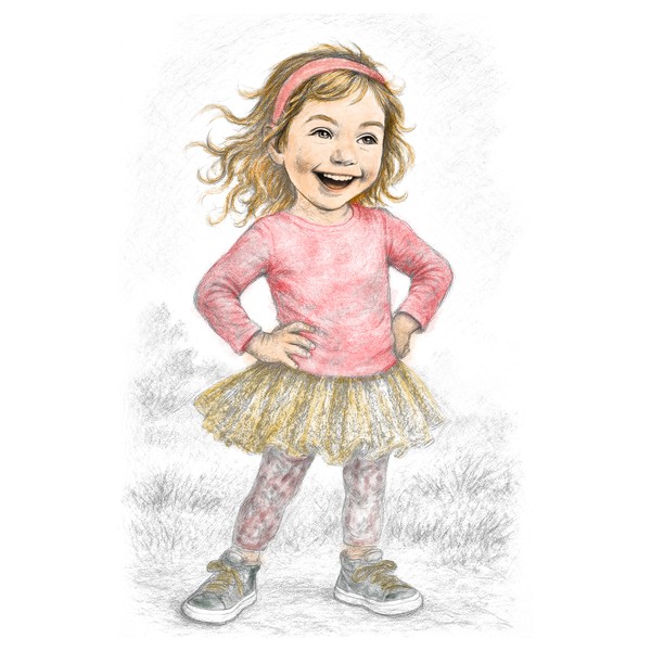 Vintage Little Girl ilustration print for the picutre book