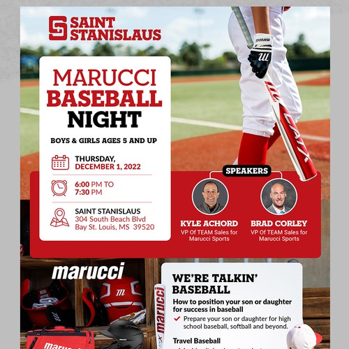 Creative flyer for baseball presentation