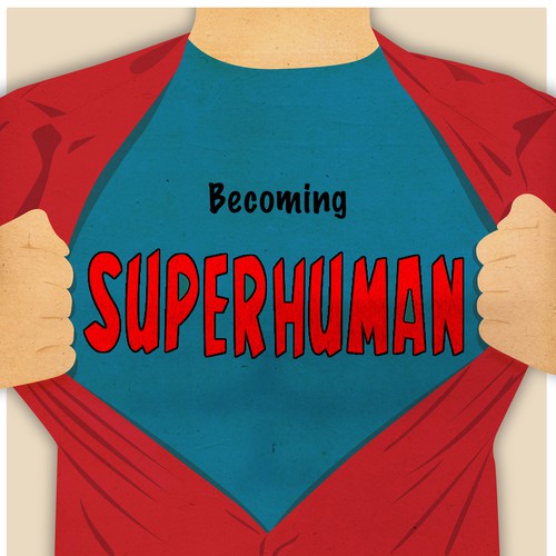 "Becoming Superhuman" Book Cover Diseño de fgklover