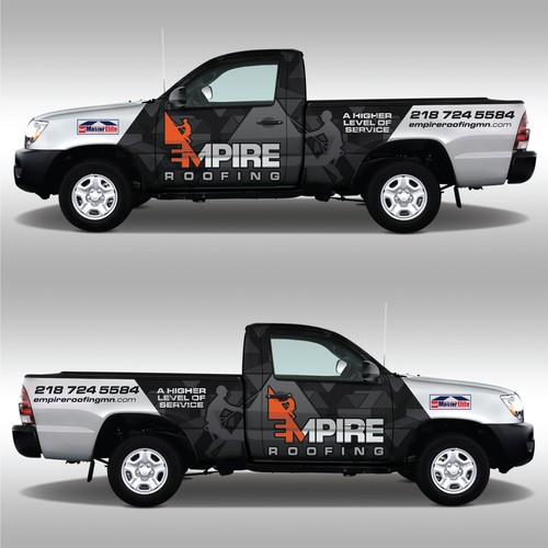 Create A Truck Wrap For Residential Roofing Company 