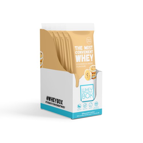 Design a retail case for our whey protein sachets Design by syakuro