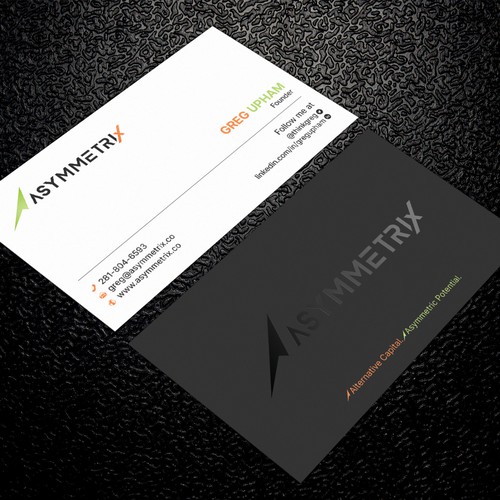Design a cool, edgey but sophisticated business card for an alternative investment firm. Design von ™SF_Design™