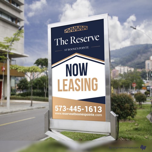 Designer needed: Eye Catching Now Leasing sign for New Apartment Development Design by icon89GraPhicDeSign