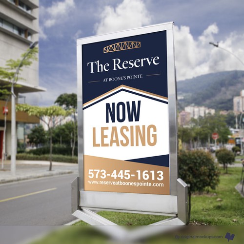 Designer needed: Eye Catching Now Leasing sign for New Apartment Development Design by icon89GraPhicDeSign