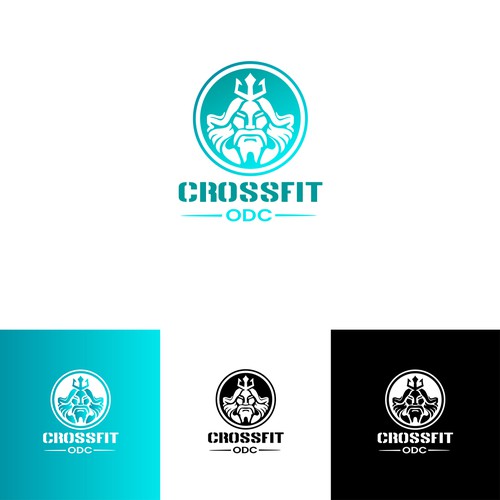 Logo pour une salle de CrossFit (France), thématique : trident, mer, odyssée, poseidon … Design by Benouali ✅