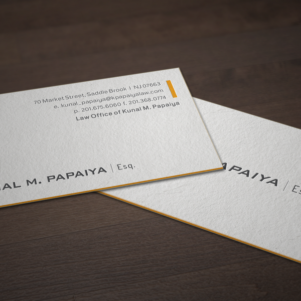 Letterpress Business Cards for Kunal Papaiya