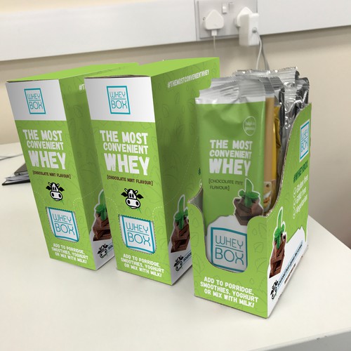 Design a retail case for our whey protein sachets Design by ikoniske™