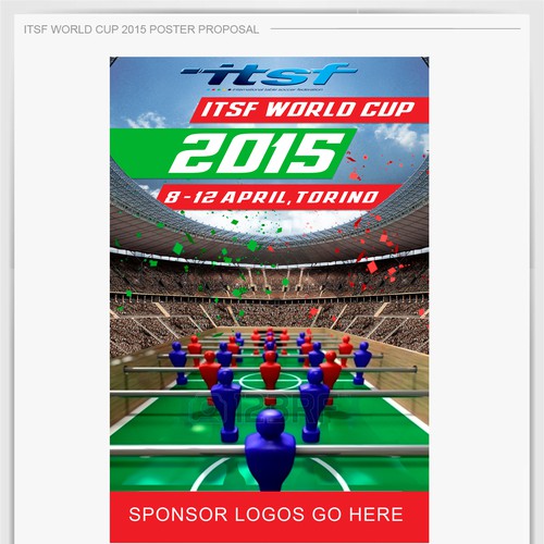 Create a poster for the table soccer World Cup 2015 (babyfoot / foosball) Postcard, flyer or