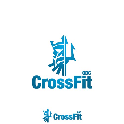 Logo pour une salle de CrossFit (France), thématique : trident, mer, odyssée, poseidon … Design by Arsart Design