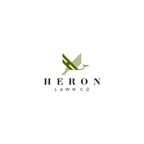 Modern Lawn Care Business with Heron Design by vikavita ✶︎