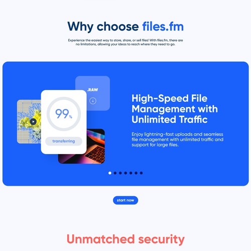 Files.fm - frontpage redesign for cloud storage website Design by La_russa