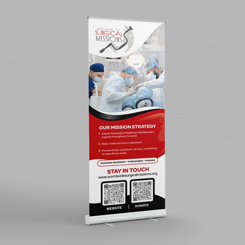 Surgical Non-Profit needs two 33x84in retractable banners for exhibitions Design por Dzhafir
