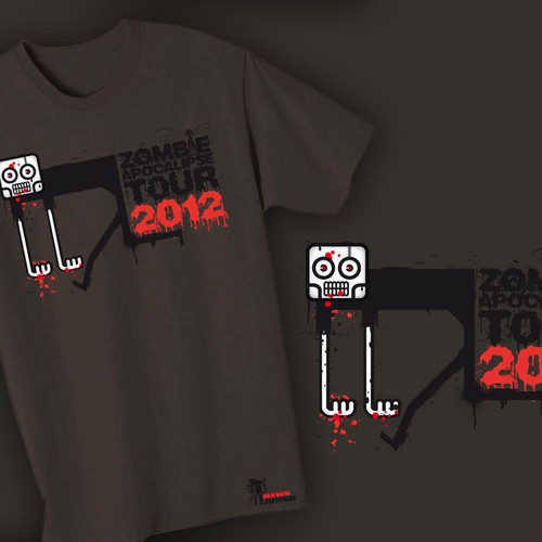 Zombie Apocalypse Tour T-Shirt for The News Junkie  Design by 99nick