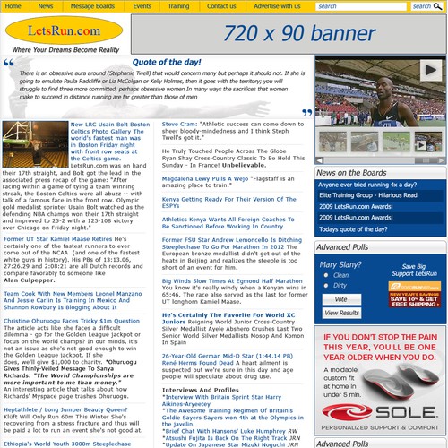 LetsRun.com Homepage Re-Design/Cleanup Diseño de detsynergy