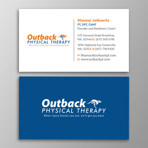 Business card for 2 clinic physical therapy office Design by Design sp