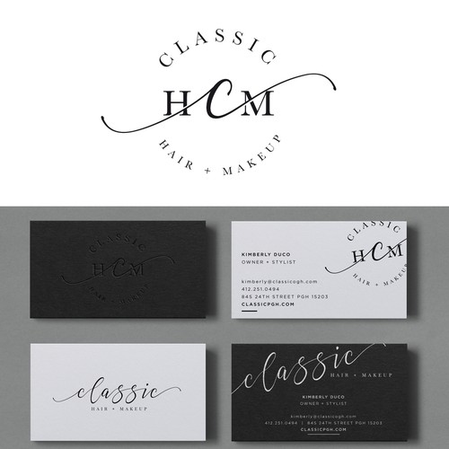 Upscale hair salon simple classic glamour logo Design by Cit