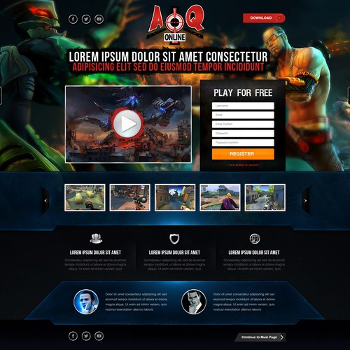 Landing page for online card game site, Landing page design contest