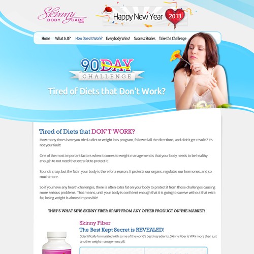 Create the next website design for Skinny Fiber New Year's Challenge Diseño de Smashing Boys