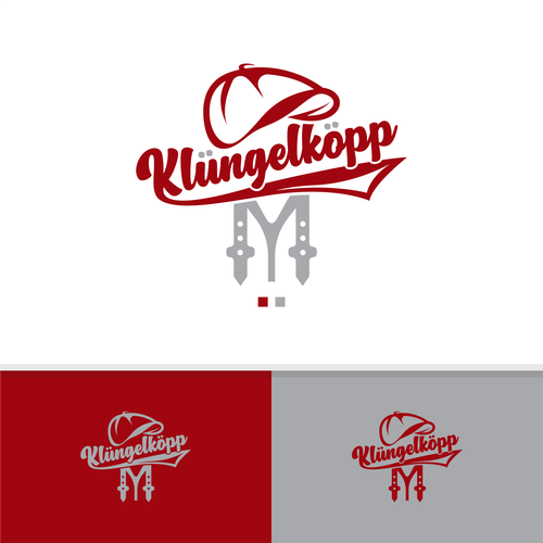 Modernes Bandlogo für professionelle Band mit Schlägerkappen als CI Design by MotionPixelll™